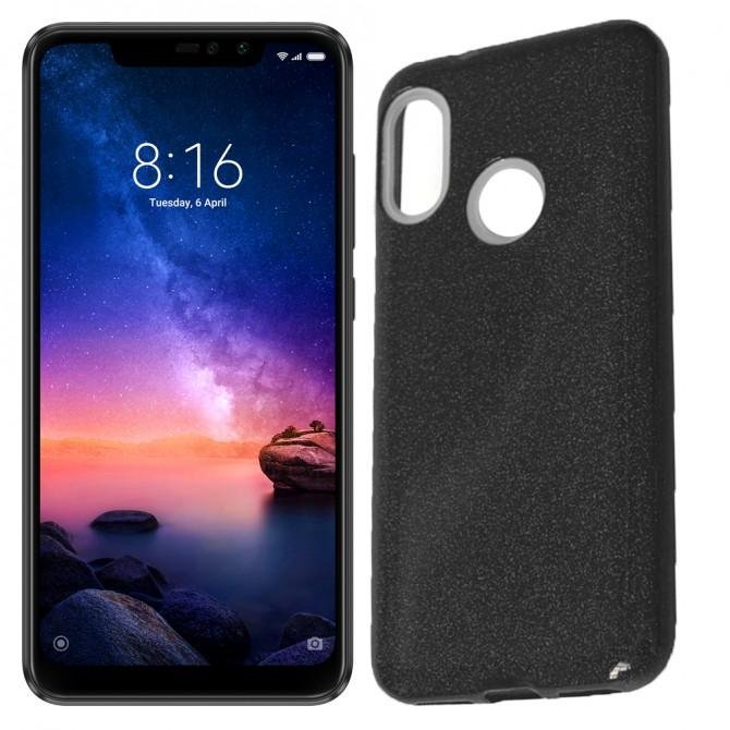 Чехол Silicone 3in1 Блёстки для Xiaomi Redmi 6 Pro/Mi A2 Lite Чёрный