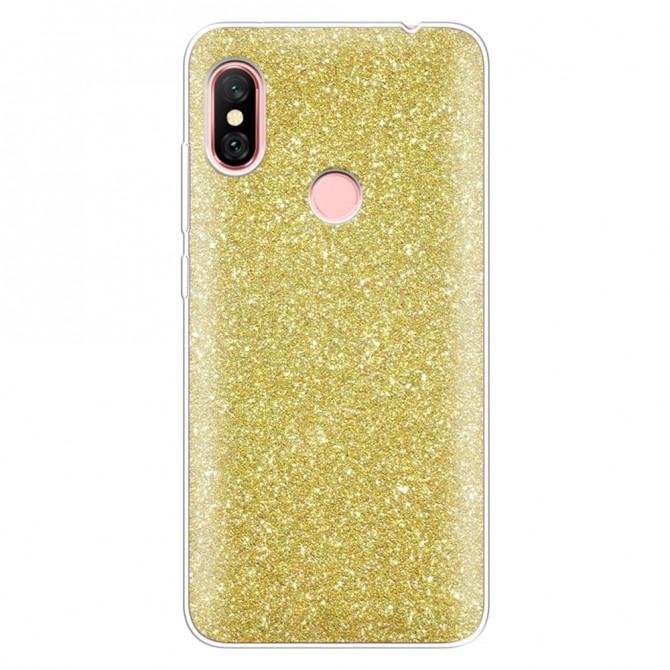 Чехол Silicone 3in1 Блёстки для Xiaomi Redmi 6 Pro/Mi A2 Lite Gold-1