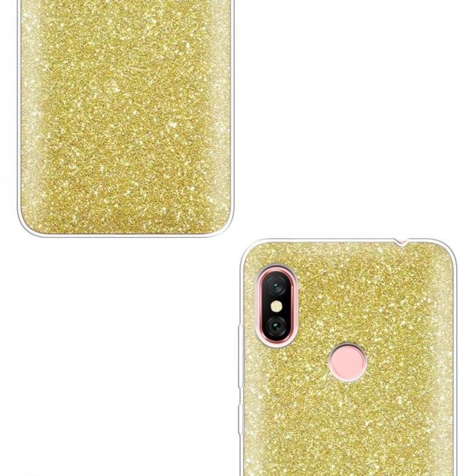 Чехол Silicone 3in1 Блёстки для Xiaomi Redmi 6 Pro/Mi A2 Lite Gold-3
