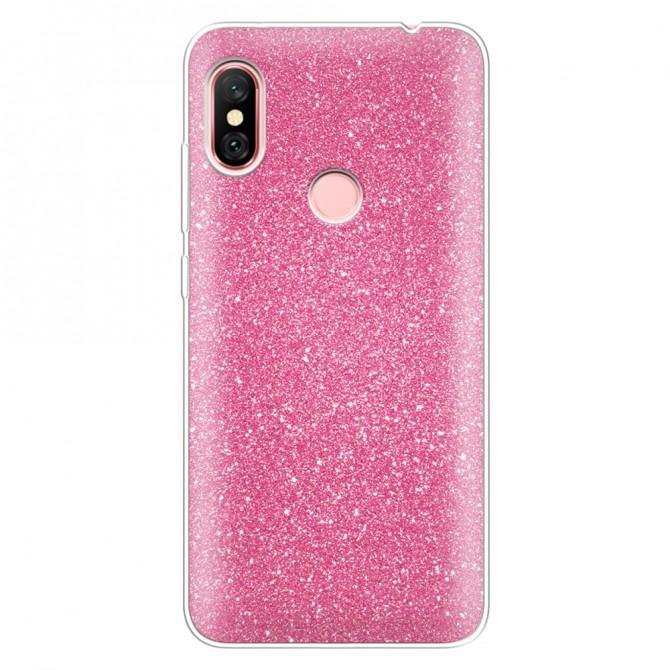 Чехол Silicone 3in1 Блёстки для Xiaomi Redmi 6 Pro/Mi A2 Lite Pink-1