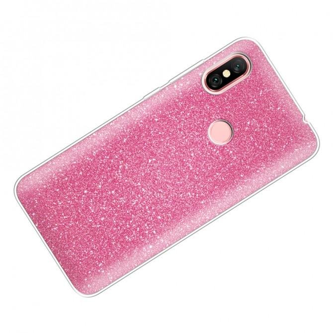 Чехол Silicone 3in1 Блёстки для Xiaomi Redmi 6 Pro/Mi A2 Lite Pink-2