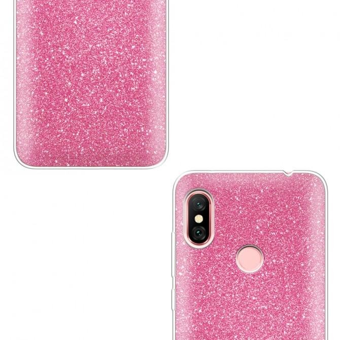 Чехол Silicone 3in1 Блёстки для Xiaomi Redmi 6 Pro/Mi A2 Lite Pink-3