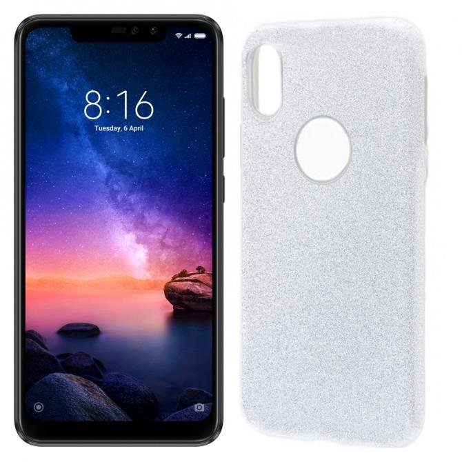 Чехол Silicone 3in1 Блёстки для Xiaomi Redmi 6 Pro/Mi A2 Lite White