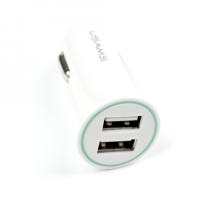 Автомобильное зарядное устройство Usams A-TU 2in1 Lightning + Micro 2.1A White (CCUSB02)-2
