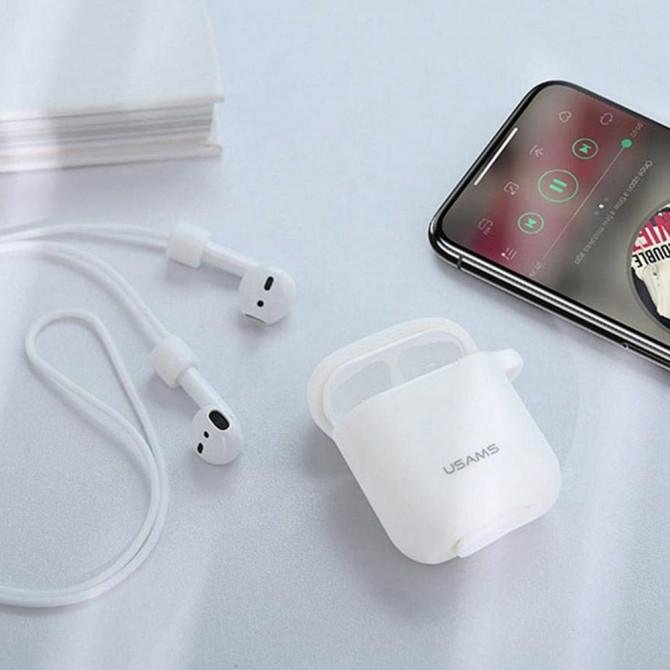 Чехол Usams US-BH423 Silicone Protective Cover для Airpods White (BH423AP02)-2