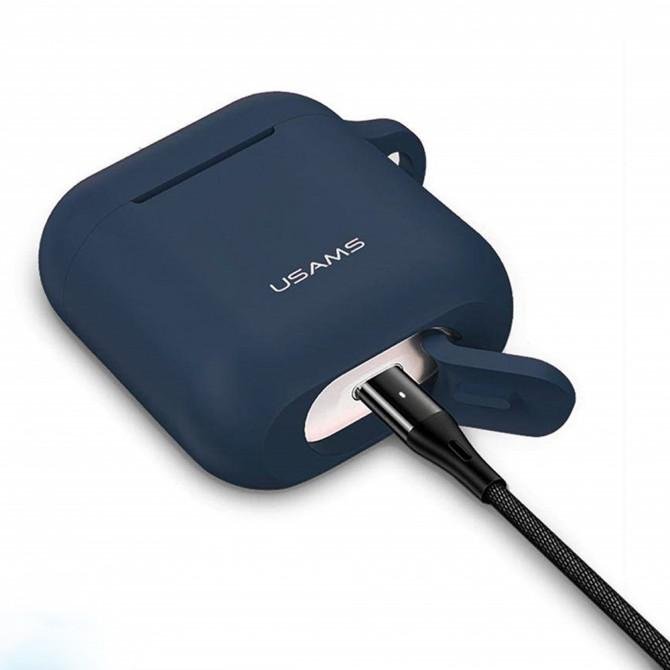 Чехол Usams US-BH423 Silicone Protective Cover для Airpods Blue (BH423AP03)-1