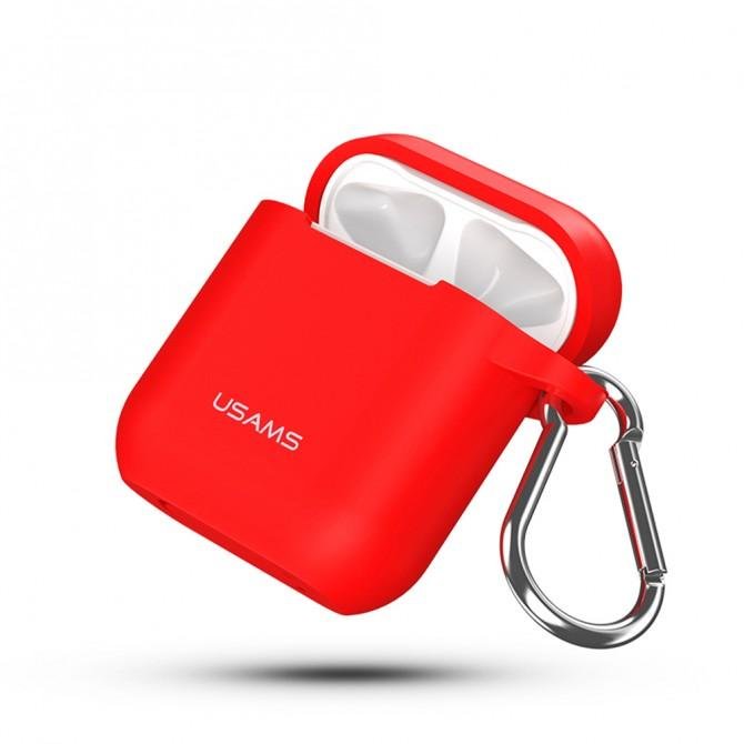 Чехол Usams US-BH423 Silicone Protective Cover для Airpods Red (BH423AP04)-1