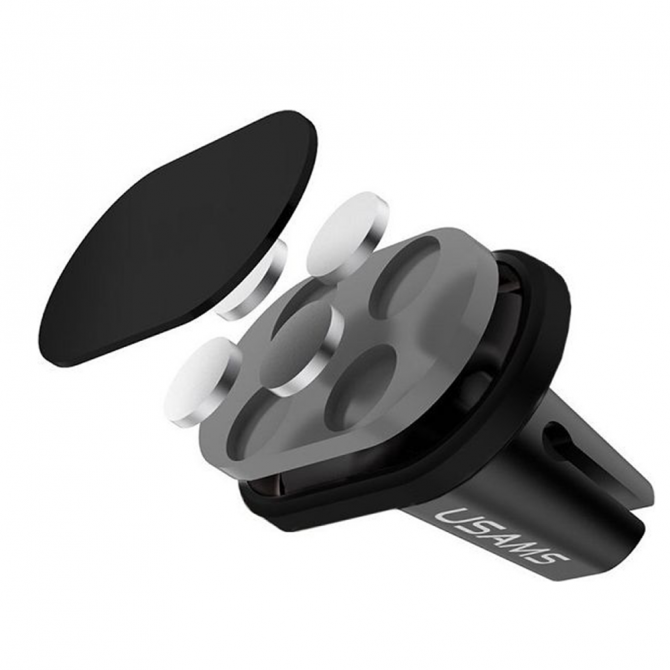 Автодержатель Usams Car Holder US-ZJ007 Metal Magnetic Чёрный (VSD03)-2