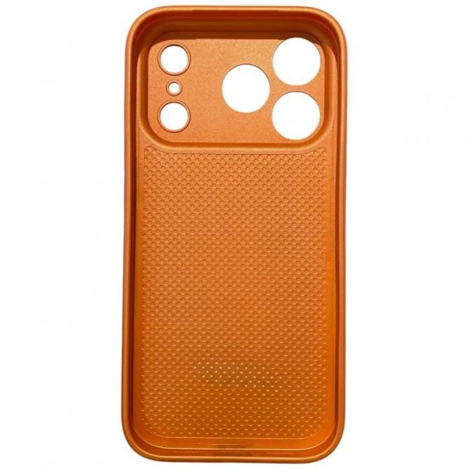 Накладка PC+Leather для iPhone 16 Pro Max Помаранчевий-3