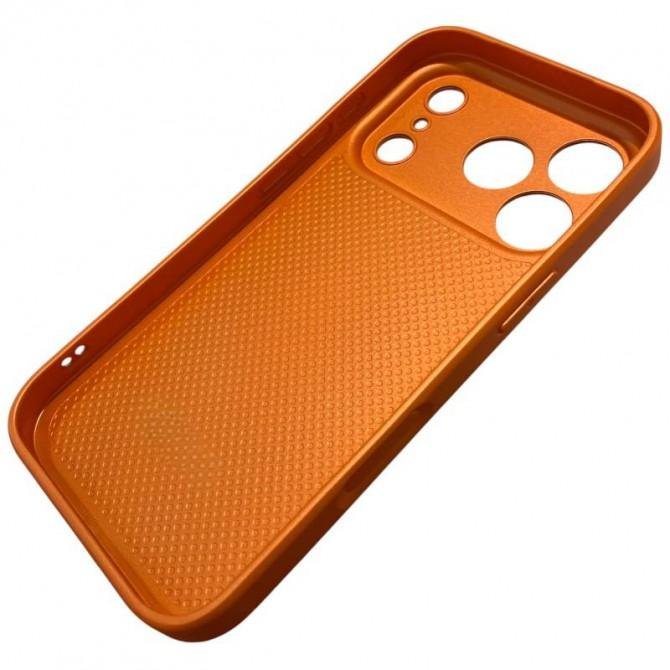 Накладка PC+Leather для iPhone 16 Pro Max Помаранчевий-4