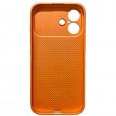 Накладка PC+Leather для iPhone 16 Plus Оранжевый
