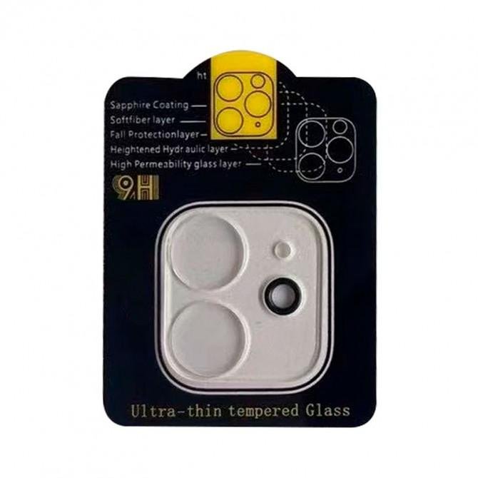 Защитное стекло на камеру Full Block (тех.пак) для Apple iPhone 11 (6.1") Прозрачное