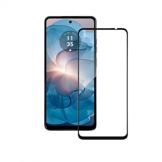 Захисне скло для MOTO G24 Power Full Glue (0.3 мм, 2.5D, чорне) ЛЮКС
