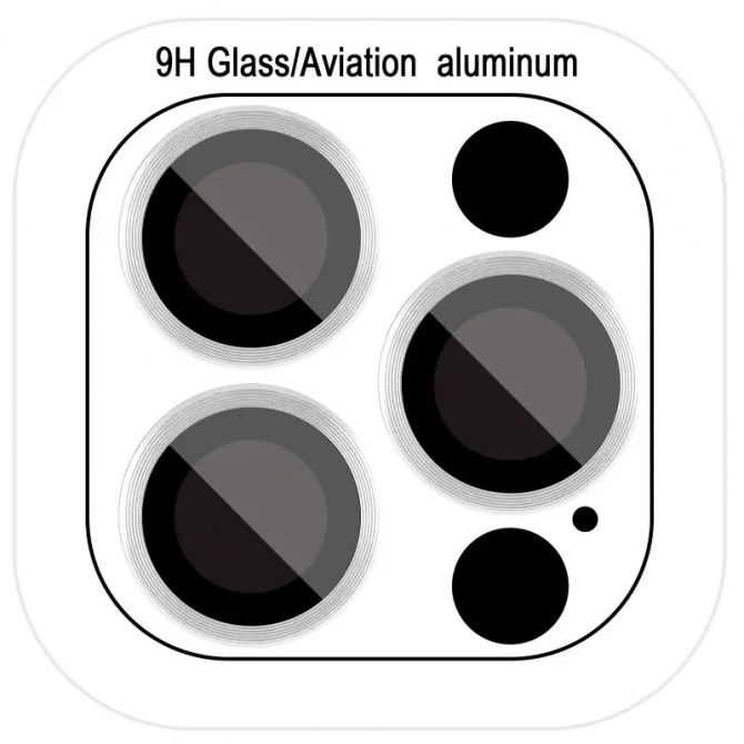 Защитное стекло на камеру Metal Classic (в упаковке) для iPhone 18 Pro (6.3)/ 18 Pro Max (6.9") Сере