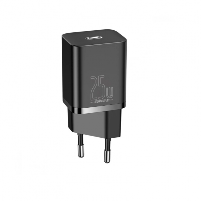 Мережевий зарядний пристрій Baseus Super Si Quick Charger PD25W (1USB-C) (CCSP) (Чорний)
