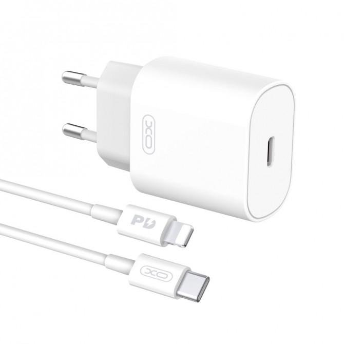 Сетевое зарядное устройство XO L91EU PD 25W/1 USB-C White + Type-C to Lightning Cable