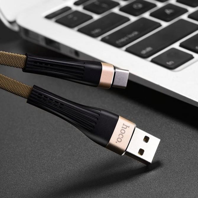 Кабель Hoco U39 MicroUSB Black/Gold-2