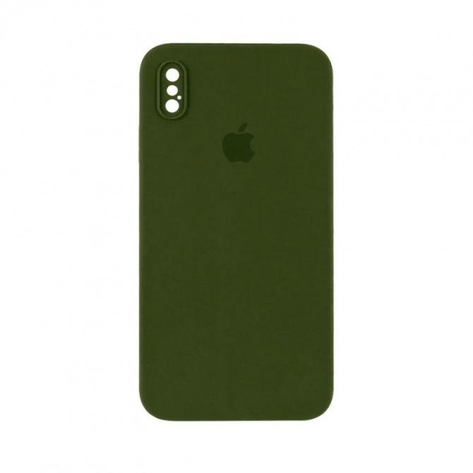 Силіконовий чохол для iPhone X/Xs Хакі FULL (SQUARE SHAPE)