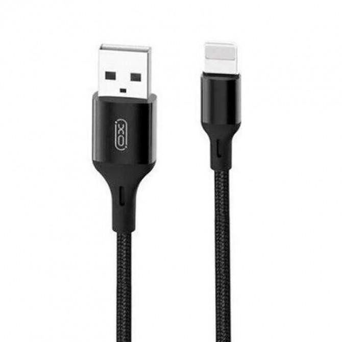 USB Cable XO NB143 Braided Lightning 1.5A/2m Black-1