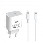 Мережевий зарядний пристрій XO L40 18W/1 USB-C + Lightning White