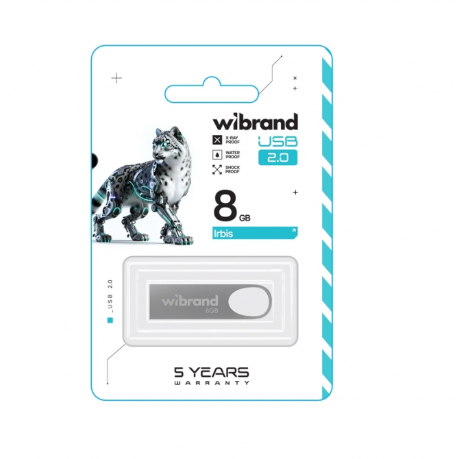 Флеш память Wibrand USB 2.0 8Gb Irbis Серый-1