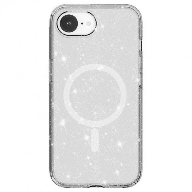 Чехол TPU Galaxy Sparkle (MagFit) для Apple iPhone 16e (6.1") Clear+Glitter