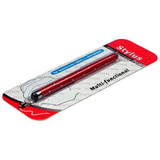 Стілус ємнісний, алюмінієвий з кристалами, червоний-1
