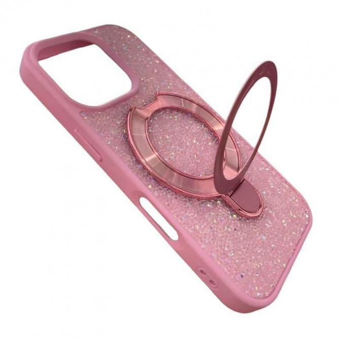 Чохол-накладка Diamond with stand back для iPhone 16 Pro Pink-3