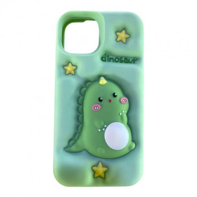Чохол 3D Dino series for iPhone 15 Green