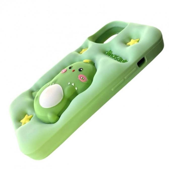 Чохол 3D Dino series for iPhone 15 Green-1