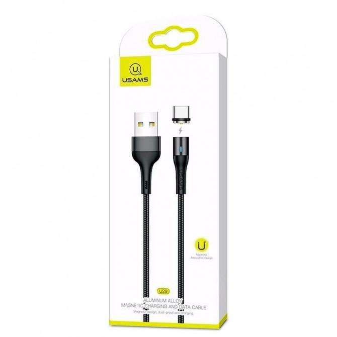 Кабель Usams U29 US-SJ337 Aluminum Alloy Magnetic Type-C Cable 2m Black-2