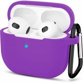 Чехол U-Like Silicone Protective Case For Airpods 3 Slim + clamp Purple Чехол U-Like Silicone Protective Case For Airpods 3 Slim + clamp Purple