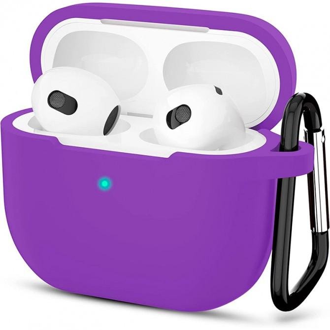 Чохол U-Like Silicone Protective Case For Airpods 3 Slim + clamp Purple