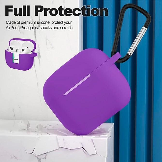 Чохол U-Like Silicone Protective Case For Airpods 3 Slim + clamp Purple-1