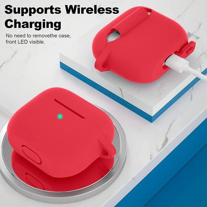 Чехол U-Like Silicone Protective Case For Airpods 3 Slim + Lock Red-1