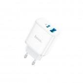 СЗУ 1USB + Type-C Hoco C105A PD20W+QC3.0 White