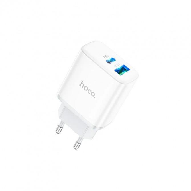 СЗУ 1USB + Type-C Hoco C105A PD20W+QC3.0 White