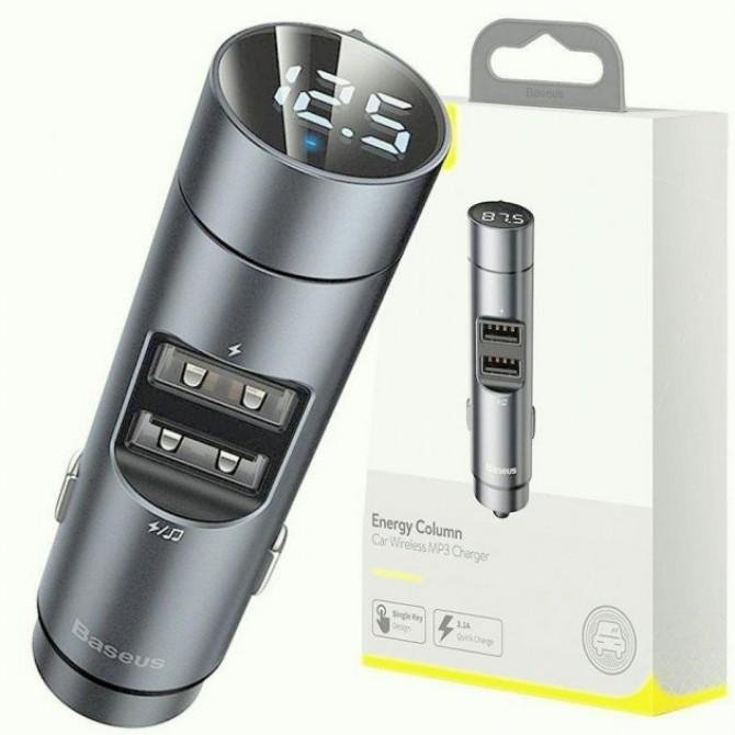 ФМ модулятор Baseus Energy Column MP3 Charger 2USB 3.1A-1