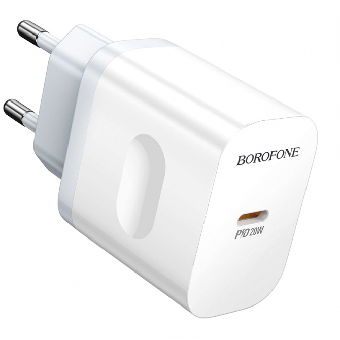 Мережевий зарядний пристрій 1Type-C Borofone BA99A PD20W White