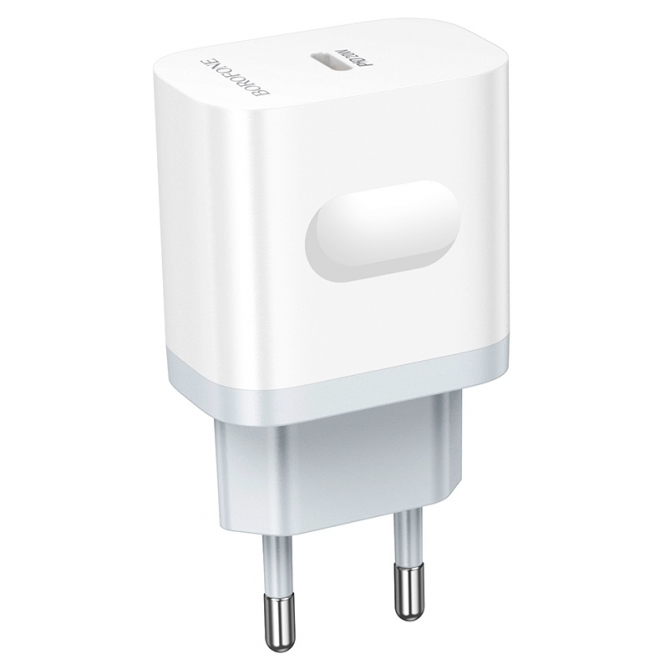 Мережевий зарядний пристрій 1Type-C Borofone BA99A PD20W White-1