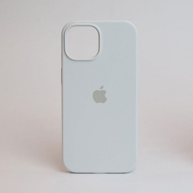 Оригинальный силиконовый чехол для iPhone 15 Pro Max White FULL