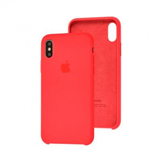 Оригинальный силиконовый чехол для iPhone X/Xs Клюква-3