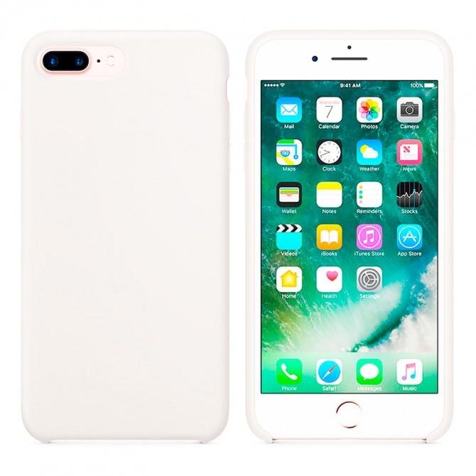 Силиконовый чехол для iPhone 7/8 Plus Молочный FULL (без лого)
