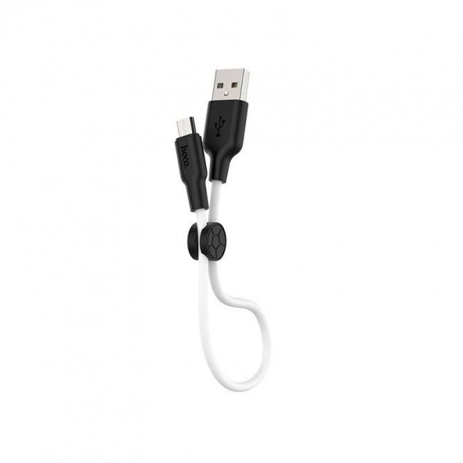 Кабель Hoco X21 Plus Silicone MicroUSB Black/White 0.25m