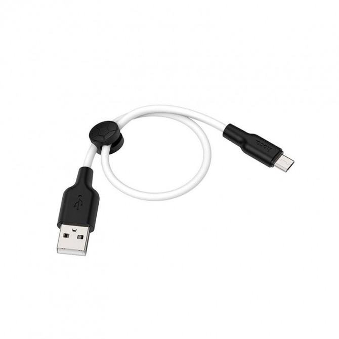 Кабель Hoco X21 Plus Silicone MicroUSB Black/White 0.25m-1