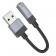 Кабель AUX Hoco UPA32D USB-A to aux 3.5mm (female) 15cm Black