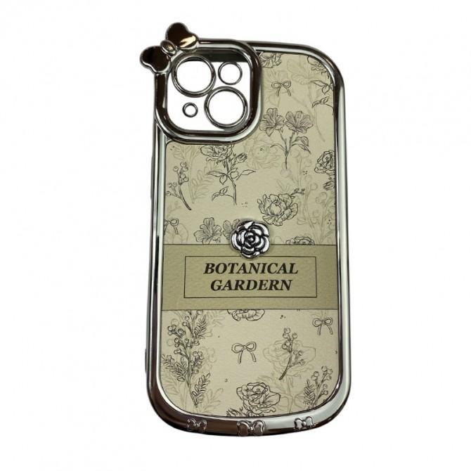 Чехол Botanical Garden series for iPhone 13 / iPhone 14 White/grey