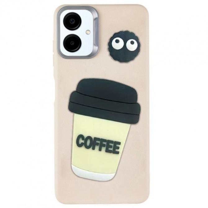 Чохол TPU Leather Toys для Samsung Galaxy A06 (Coffee / Sand)