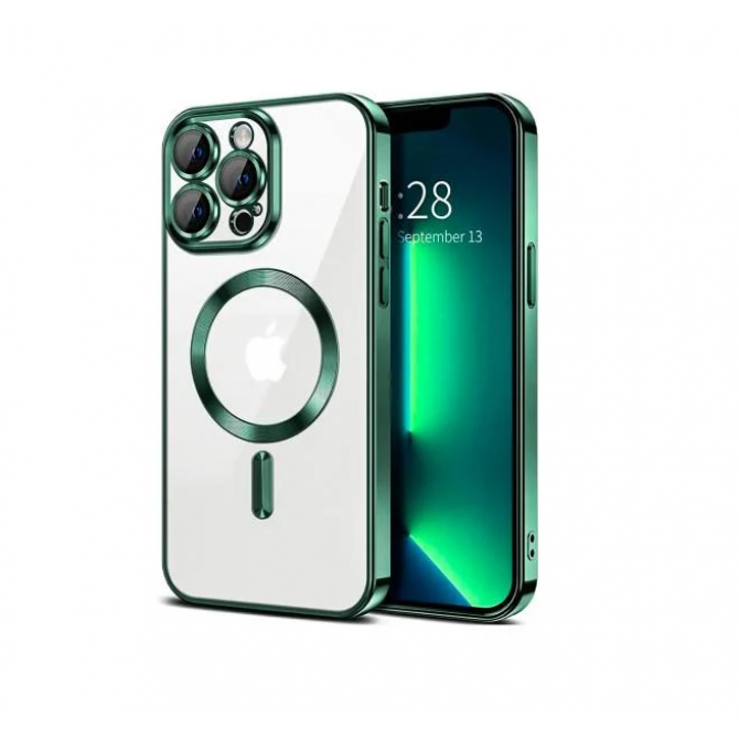 Силіконовий чохол SHINING with MagSafe для iPhone 15 Pro Зелений