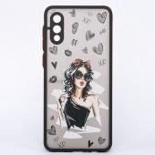 Чохол накладка U-like Bright Case for Samsung A022 Galaxy A02 Lady&Heart Black